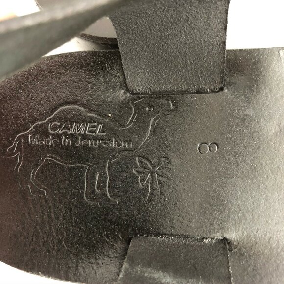 Camel Womens Sandals Ankle Strap Buckle Open Toe Black Size 8 - Picture 5 of 5